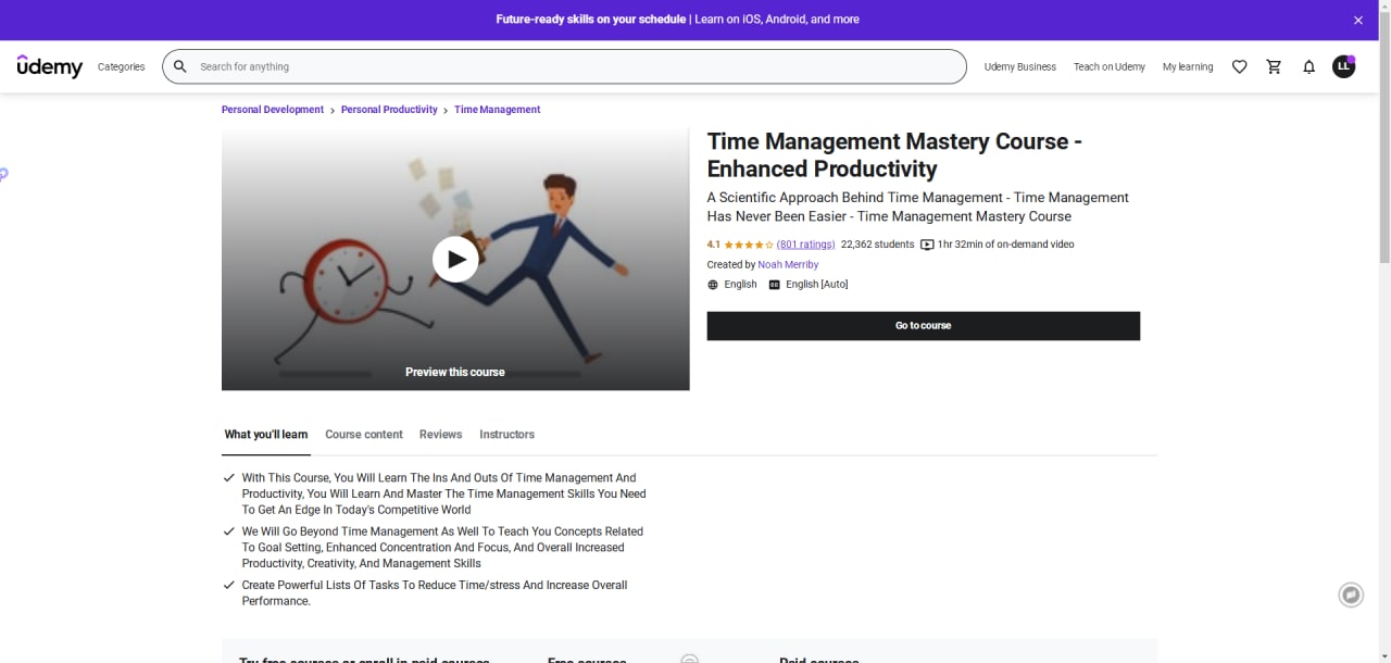 Time Management Mastery Course - Enhanced Productivity
-GB